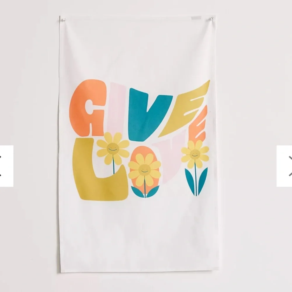 NEW give love retro tapestry wall hanging